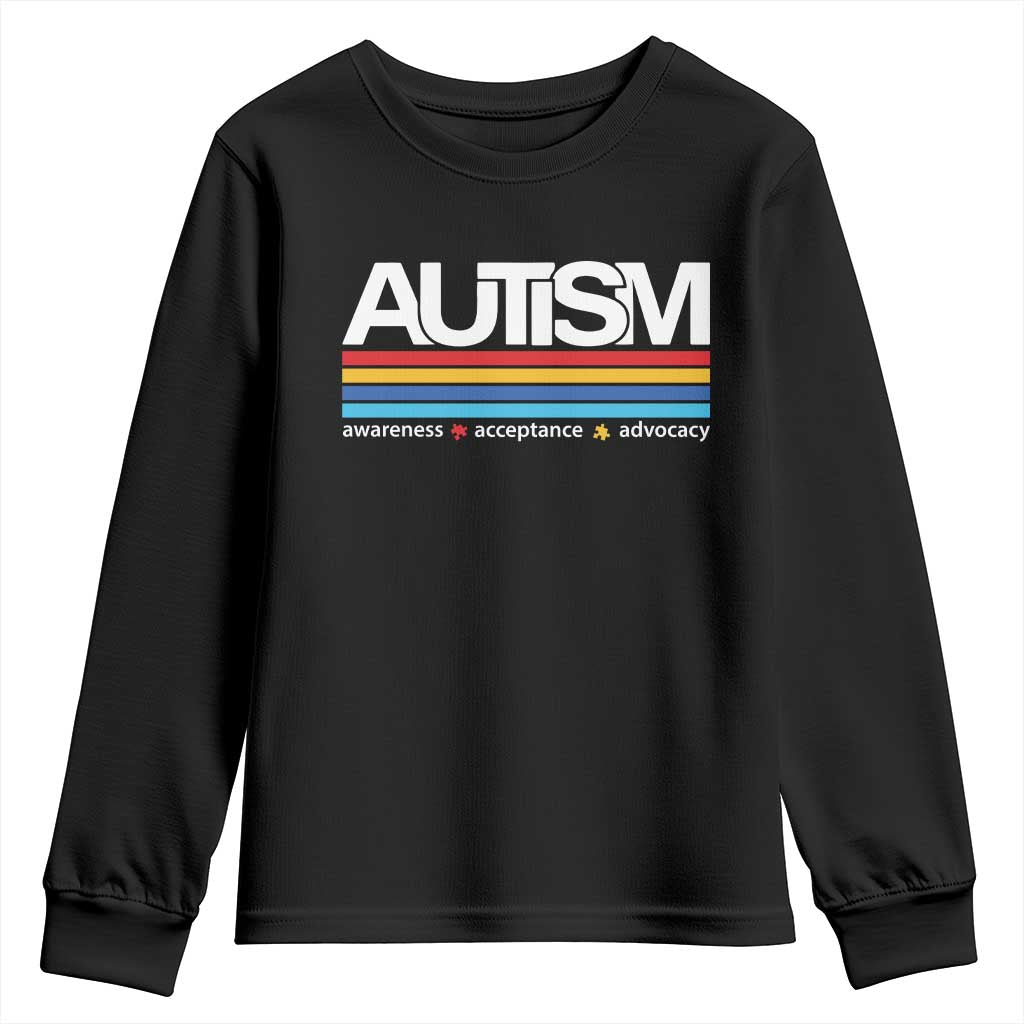 Retro Autism Awareness Acceptance Youth Sweatshirt