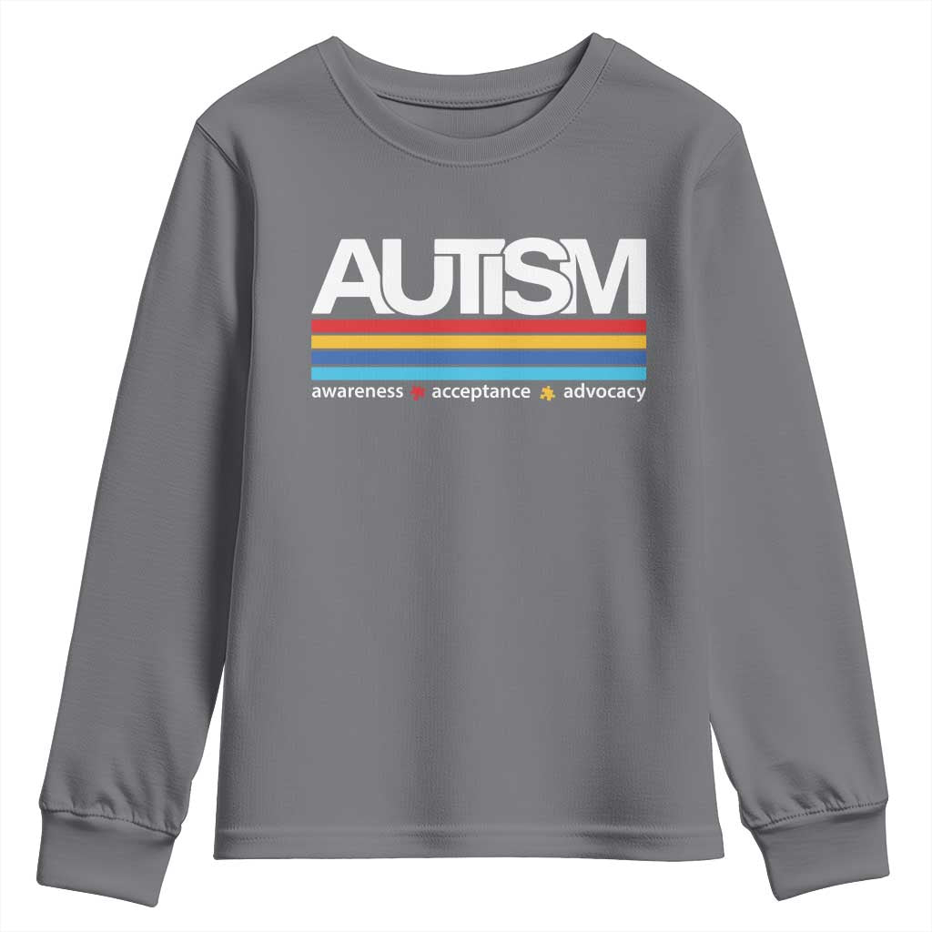 Retro Autism Awareness Acceptance Youth Sweatshirt