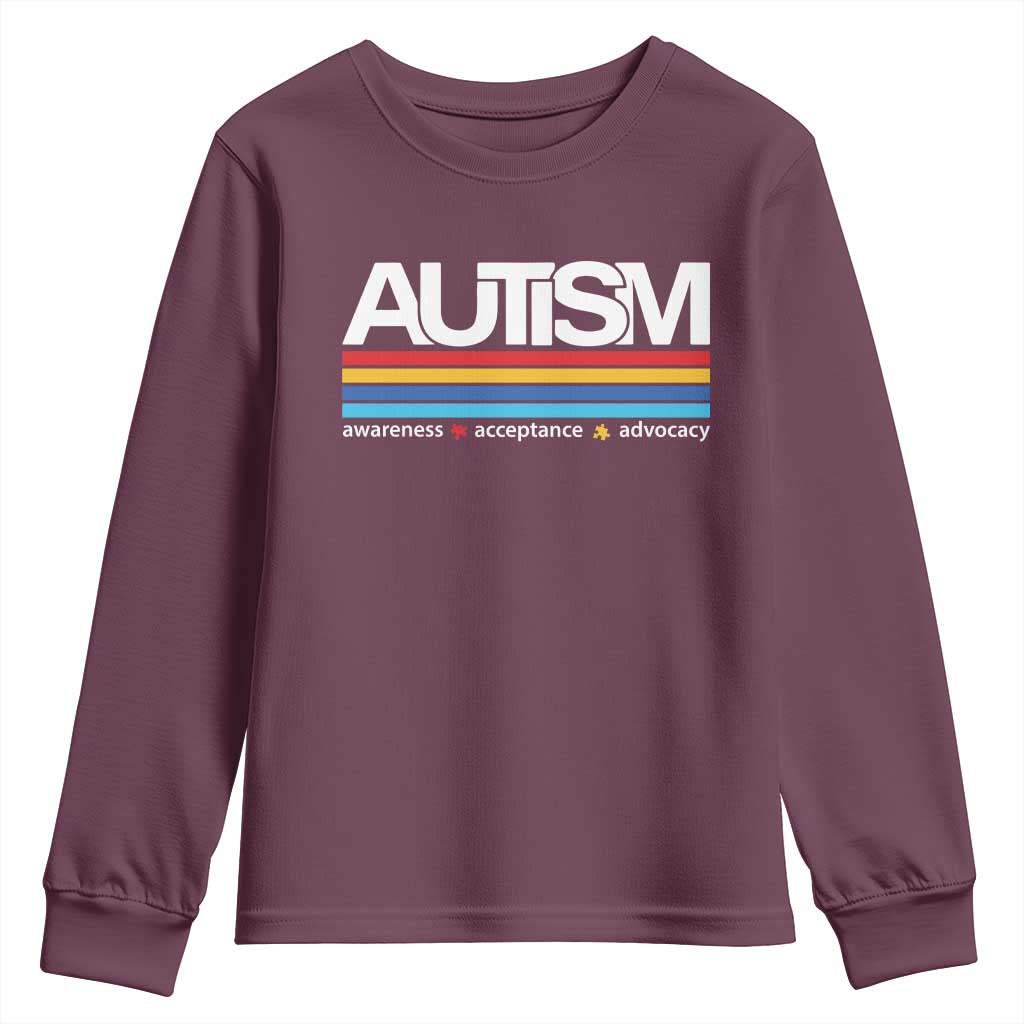 Retro Autism Awareness Acceptance Youth Sweatshirt