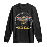 Autism Awareness Long Sleeve Shirt In A World Where You Can Be Anything Bee Kind Puzzle Pieces