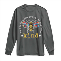 Autism Awareness Long Sleeve Shirt In A World Where You Can Be Anything Bee Kind Puzzle Pieces