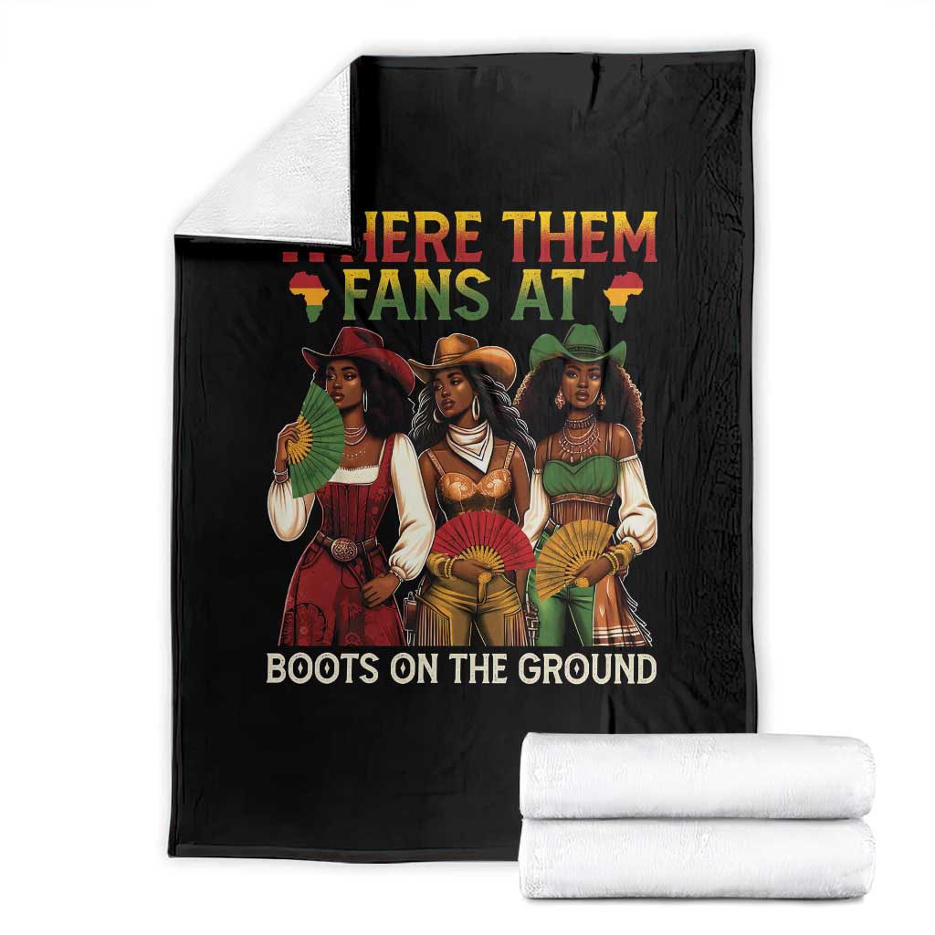 Where Them Fans At Boots On The Ground Throw Blanket Black African American Cowgirl Western Country Rodeo - Wonder Print Shop