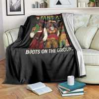 Where Them Fans At Boots On The Ground Throw Blanket Black African American Cowgirl Western Country Rodeo - Wonder Print Shop