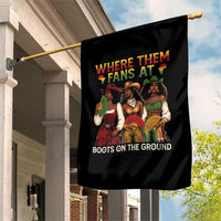 Where Them Fans At Boots On The Ground Garden Flag Black African American Cowgirl Western Country Rodeo - Wonder Print Shop