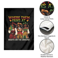 Where Them Fans At Boots On The Ground Garden Flag Black African American Cowgirl Western Country Rodeo - Wonder Print Shop