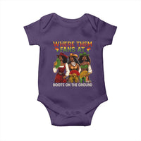 Where Them Fans At Boots On The Ground Baby Onesie Black African American Cowgirl Western Country Rodeo - Wonder Print Shop