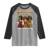 Where Them Fans At Boots On The Ground Raglan Shirt Black African American Cowgirl Western Country Rodeo - Wonder Print Shop