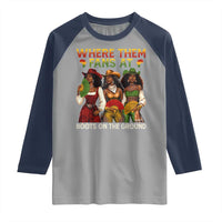 Where Them Fans At Boots On The Ground Raglan Shirt Black African American Cowgirl Western Country Rodeo - Wonder Print Shop