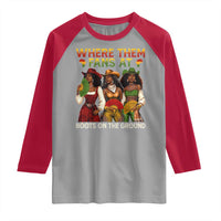 Where Them Fans At Boots On The Ground Raglan Shirt Black African American Cowgirl Western Country Rodeo - Wonder Print Shop