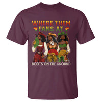Where Them Fans At Boots On The Ground T Shirt Black African American Cowgirl Western Country Rodeo - Wonder Print Shop