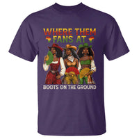 Where Them Fans At Boots On The Ground T Shirt Black African American Cowgirl Western Country Rodeo - Wonder Print Shop