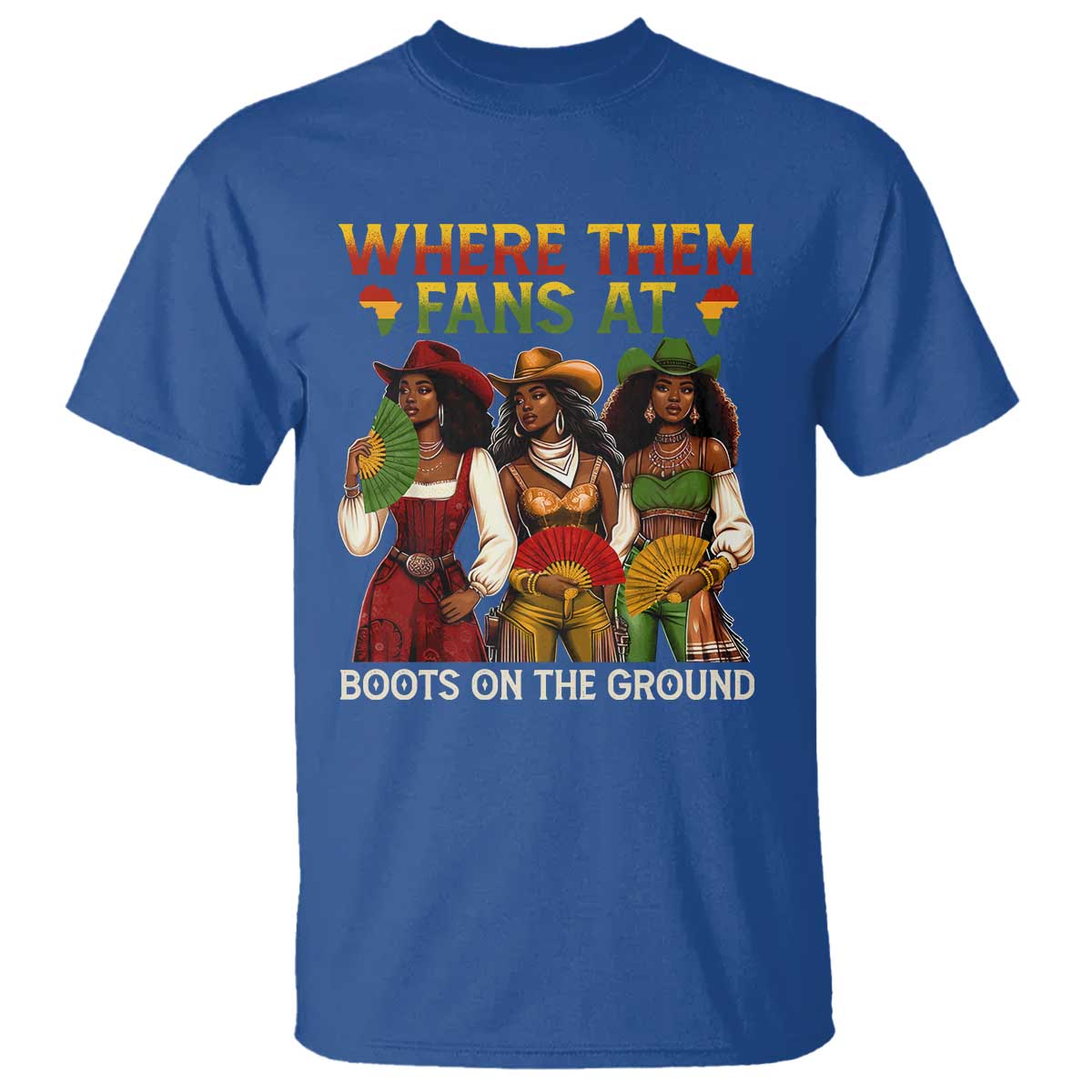 Where Them Fans At Boots On The Ground T Shirt Black African American Cowgirl Western Country Rodeo - Wonder Print Shop