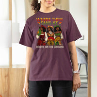 Where Them Fans At Boots On The Ground T Shirt For Women Black African American Cowgirl Western Country Rodeo - Wonder Print Shop