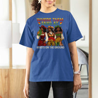 Where Them Fans At Boots On The Ground T Shirt For Women Black African American Cowgirl Western Country Rodeo - Wonder Print Shop