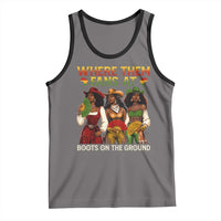 Where Them Fans At Boots On The Ground Tank Top Black African American Cowgirl Western Country Rodeo - Wonder Print Shop