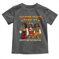 Where Them Fans At Boots On The Ground Toddler T Shirt Black African American Cowgirl Western Country Rodeo - Wonder Print Shop