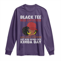 Funny African American Afro Queen Long Sleeve Shirt Black Tee Red Lipstick Melanin Poppin Out Here Being Cute - Wonder Print Shop