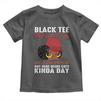 Funny African American Afro Queen Toddler T Shirt Black Tee Red Lipstick Melanin Poppin Out Here Being Cute - Wonder Print Shop