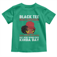 Funny African American Afro Queen Toddler T Shirt Black Tee Red Lipstick Melanin Poppin Out Here Being Cute - Wonder Print Shop