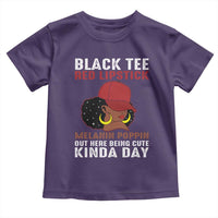 Funny African American Afro Queen Toddler T Shirt Black Tee Red Lipstick Melanin Poppin Out Here Being Cute - Wonder Print Shop