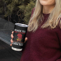 Funny African American Afro Queen Tumbler Cup Black Tee Red Lipstick Melanin Poppin Out Here Being Cute - Wonder Print Shop