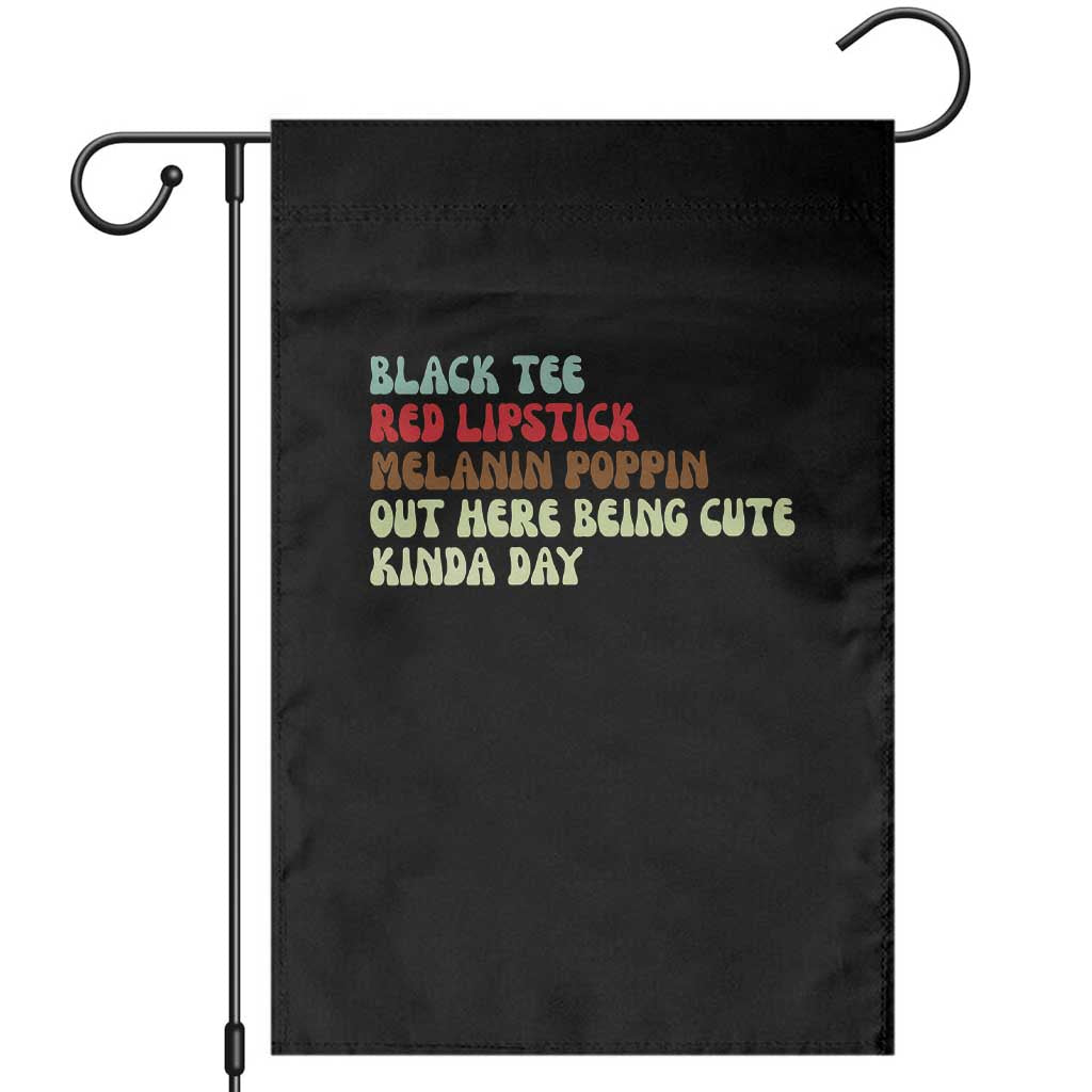 Melanin Poppin Black Girl Pride Garden Flag Funny Juneteenth Saying Afro Black Women Queen