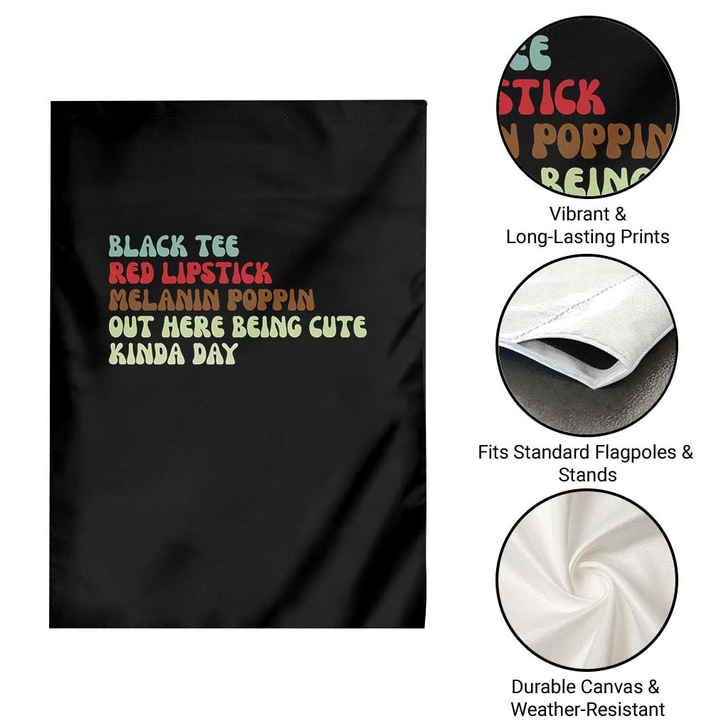 Melanin Poppin Black Girl Pride Garden Flag Funny Juneteenth Saying Afro Black Women Queen