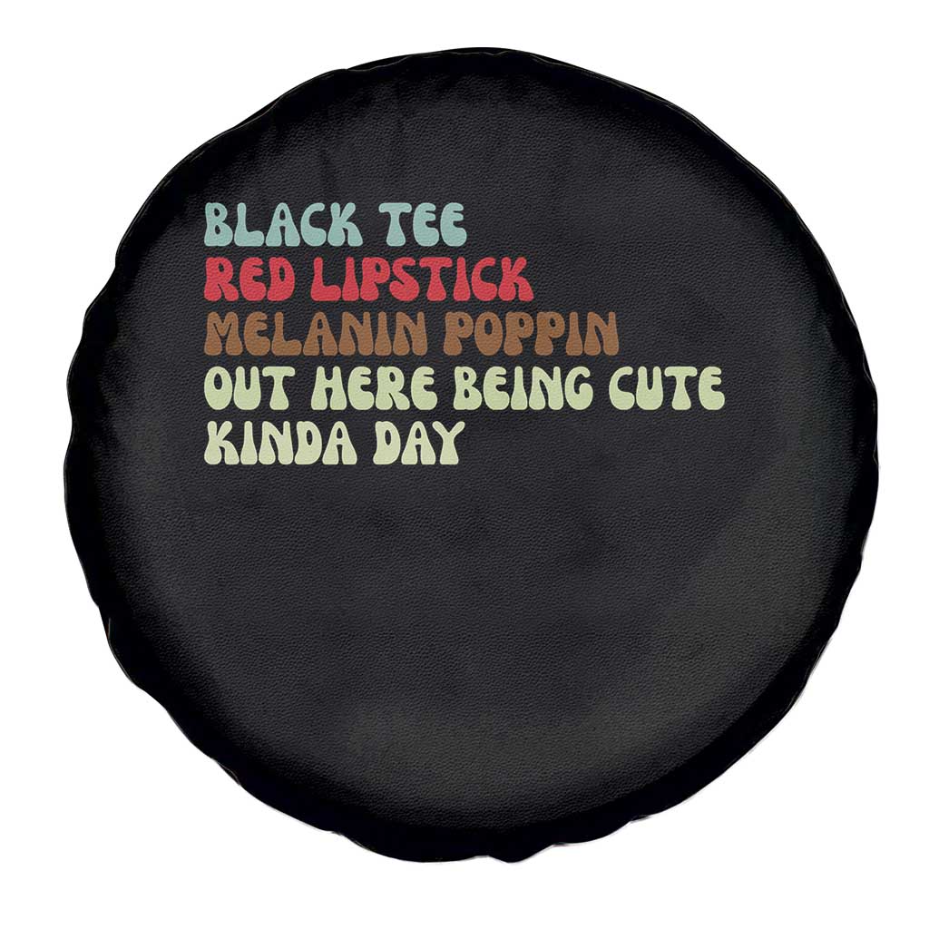 Melanin Poppin Black Girl Pride Spare Tire Cover Funny Juneteenth Saying Afro Black Women Queen