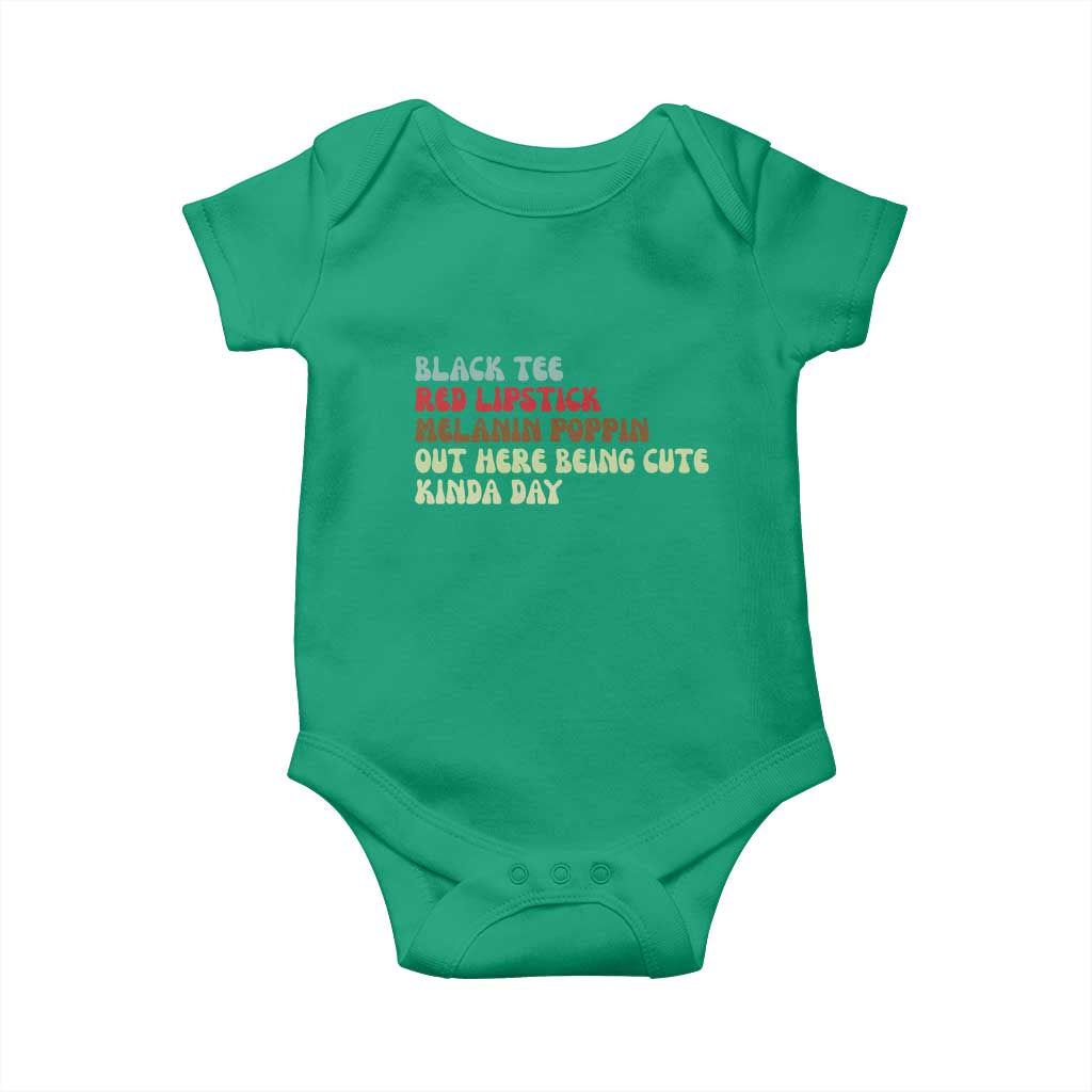 Melanin Poppin Black Girl Pride Baby Onesie Funny Juneteenth Saying Afro Black Women Queen