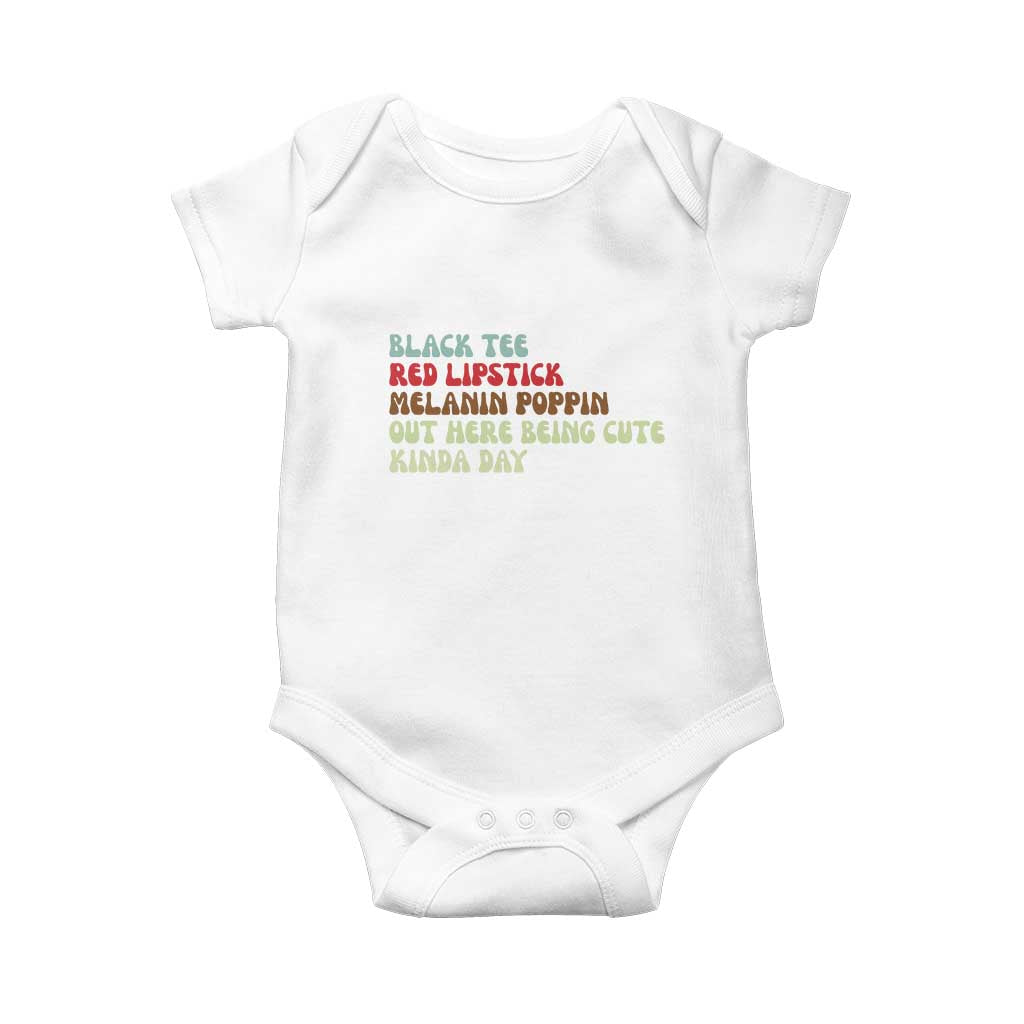 Melanin Poppin Black Girl Pride Baby Onesie Funny Juneteenth Saying Afro Black Women Queen