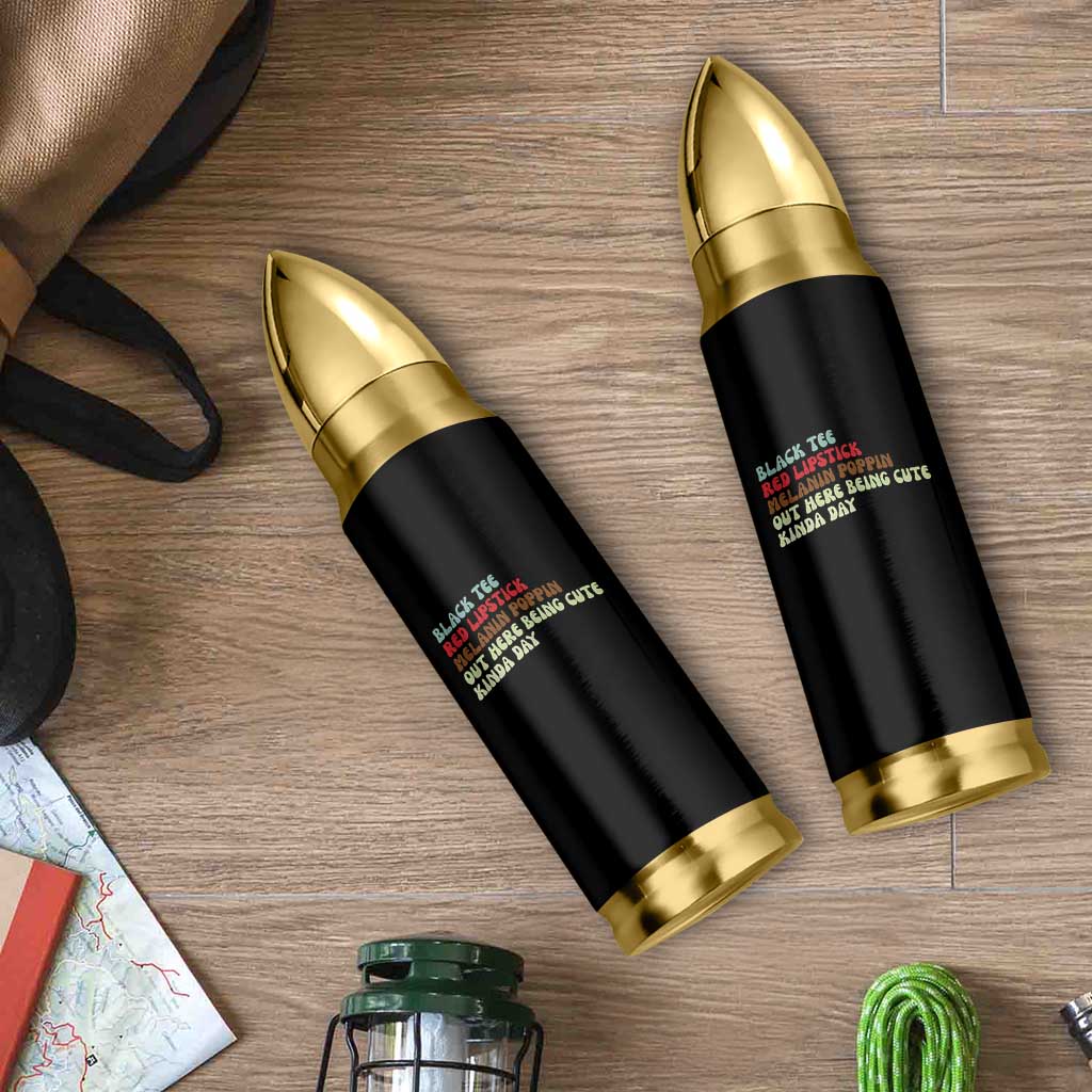 Melanin Poppin Black Girl Pride Bullet Tumbler Funny Juneteenth Saying Afro Black Women Queen