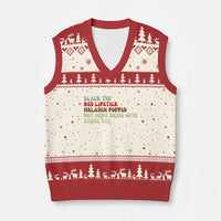 Melanin Poppin Black Girl Pride V-Neck Knit Sweater Vest Funny Juneteenth Saying Afro Black Women Queen