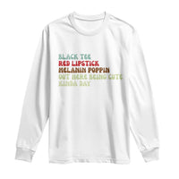 Melanin Poppin Black Girl Pride Long Sleeve Shirt Funny Juneteenth Saying Afro Black Women Queen