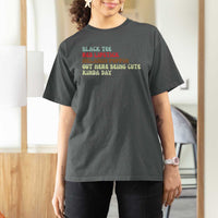 Melanin Poppin Black Girl Pride T Shirt For Women Funny Juneteenth Saying Afro Black Women Queen