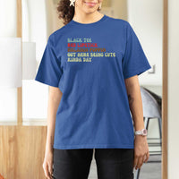 Melanin Poppin Black Girl Pride T Shirt For Women Funny Juneteenth Saying Afro Black Women Queen
