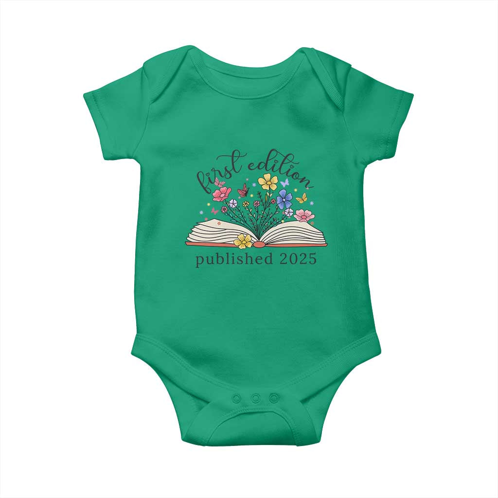 First Edition Published 2025 Baby Onesie Littlest Bookworm Funny Annoucement Baby Shower