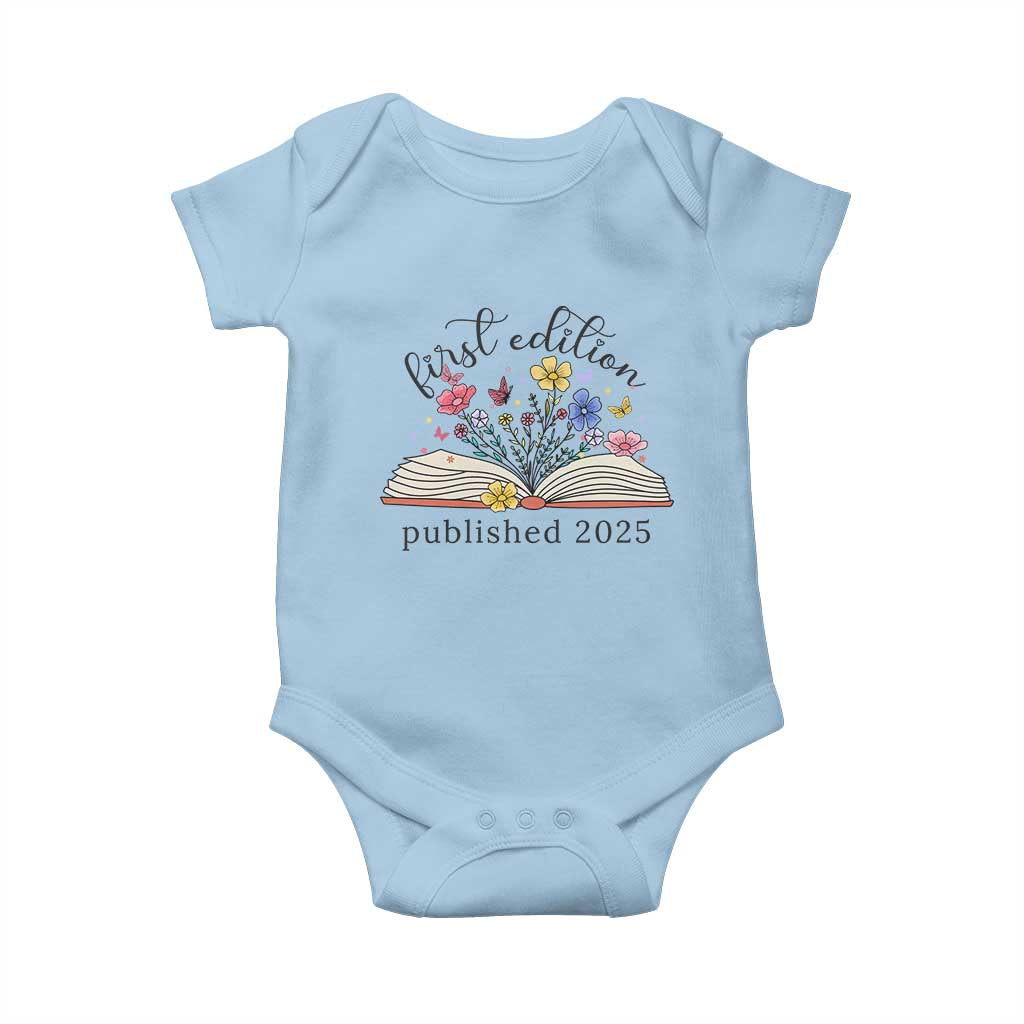 First Edition Published 2025 Baby Onesie Littlest Bookworm Funny Annoucement Baby Shower
