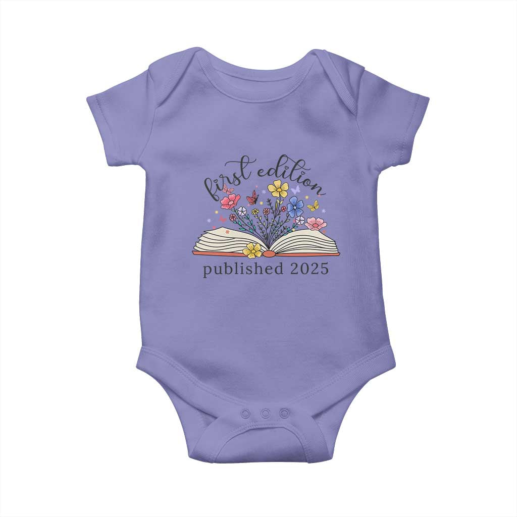 First Edition Published 2025 Baby Onesie Littlest Bookworm Funny Annoucement Baby Shower