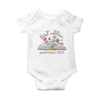 First Edition Published 2025 Baby Onesie Littlest Bookworm Funny Annoucement Baby Shower