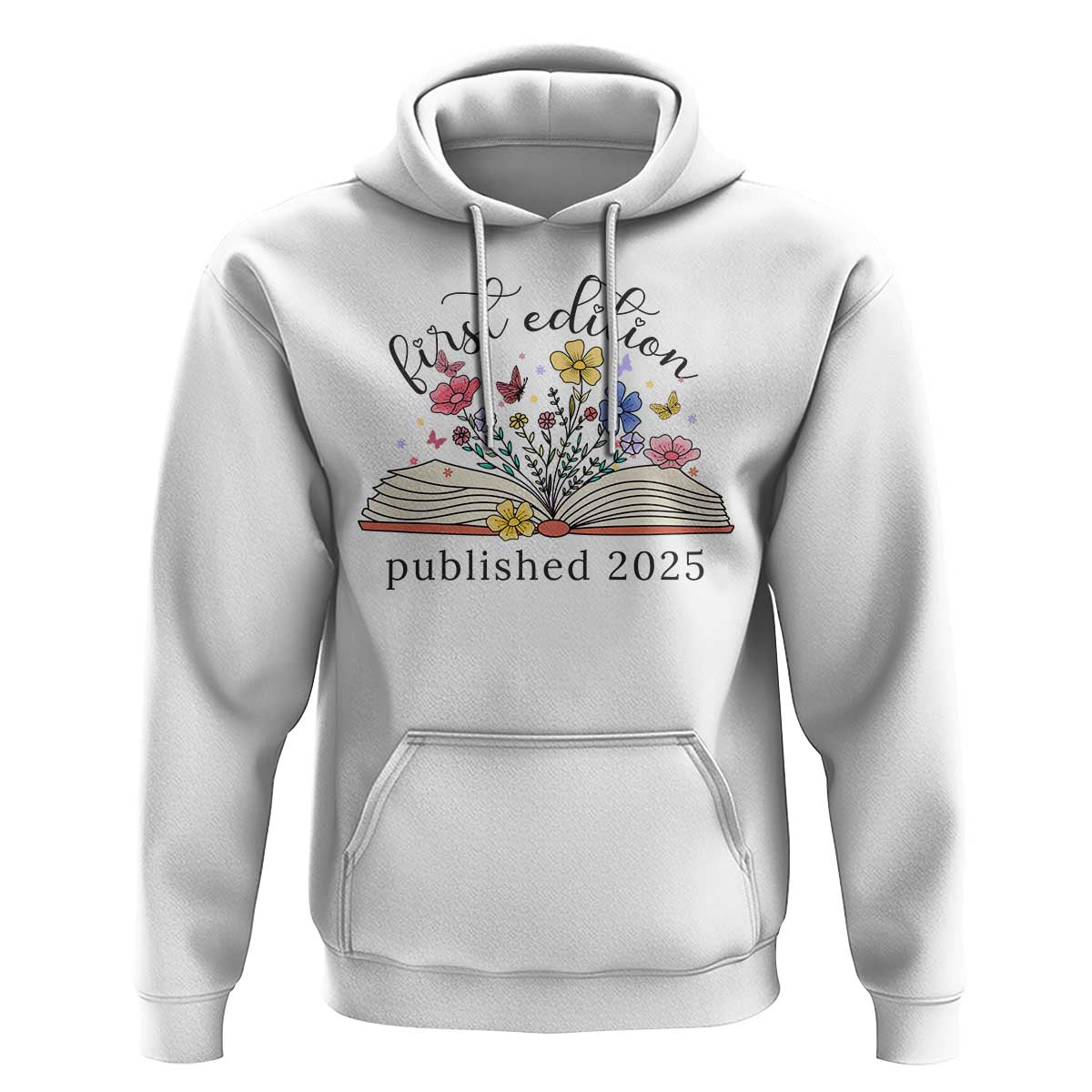 First Edition Published 2025 Hoodie Littlest Bookworm Funny Annoucement Baby Shower