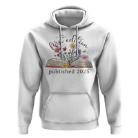 First Edition Published 2025 Hoodie Littlest Bookworm Funny Annoucement Baby Shower