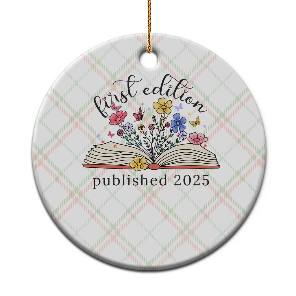 First Edition Published 2025 Ceramic Ornament Littlest Bookworm Funny Annoucement Baby Shower - Wonder Print Shop