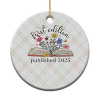 First Edition Published 2025 Ceramic Ornament Littlest Bookworm Funny Annoucement Baby Shower - Wonder Print Shop