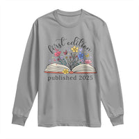 First Edition Published 2025 Long Sleeve Shirt Littlest Bookworm Funny Annoucement Baby Shower