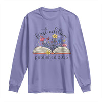 First Edition Published 2025 Long Sleeve Shirt Littlest Bookworm Funny Annoucement Baby Shower