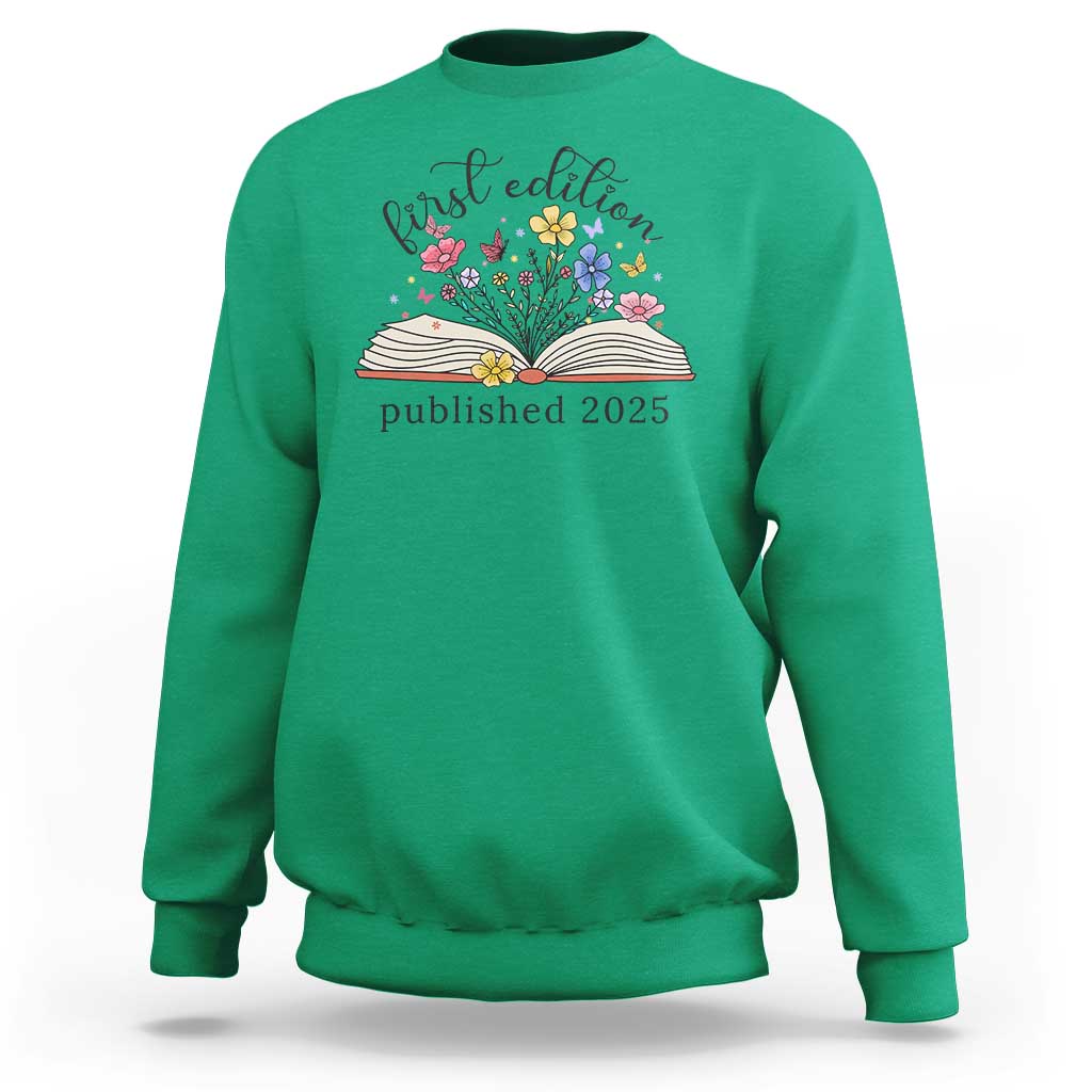 First Edition Published 2025 Sweatshirt Littlest Bookworm Funny Annoucement Baby Shower
