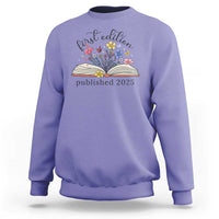 First Edition Published 2025 Sweatshirt Littlest Bookworm Funny Annoucement Baby Shower