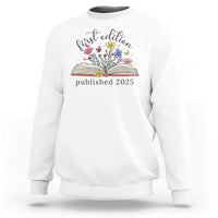 First Edition Published 2025 Sweatshirt Littlest Bookworm Funny Annoucement Baby Shower