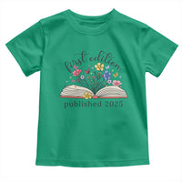 First Edition Published 2025 Toddler T Shirt Littlest Bookworm Funny Annoucement Baby Shower