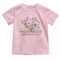 First Edition Published 2025 Toddler T Shirt Littlest Bookworm Funny Annoucement Baby Shower